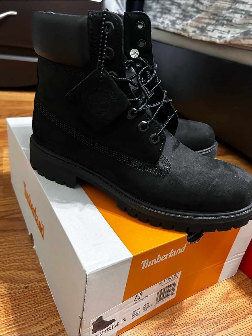 Timberland Men's Black Nubuck Lace-Up Work Boots